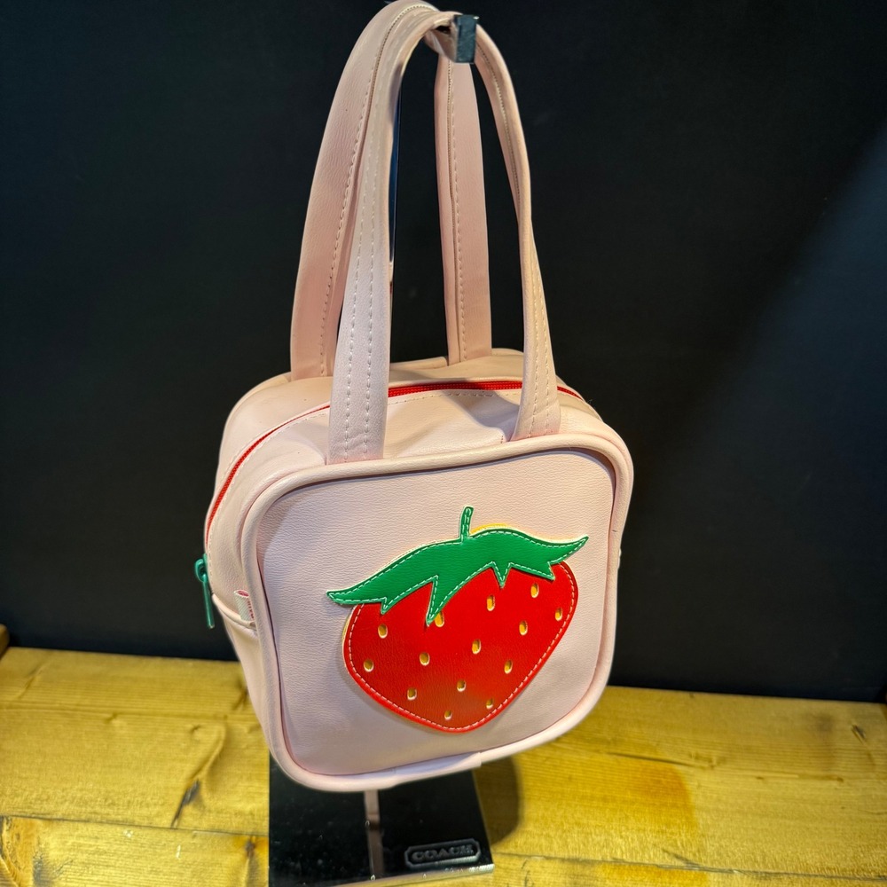 Vintage Paul Frank Strawberry Pink Mini Shoulder Bag Purse Y2K Kawaii